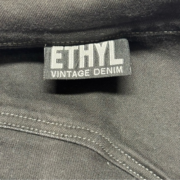 Ethyl Vintage Studded Black Women's Jean Jacket Size Small - Picture 3 of 8